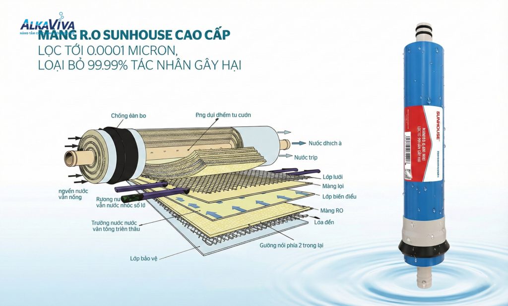 Màng lọc RO cao cấp của Sunhouse
